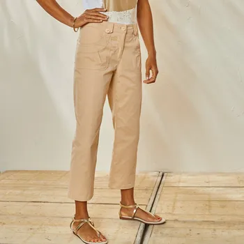 Dámské kalhoty Strečové 7/8 kalhoty písková 44