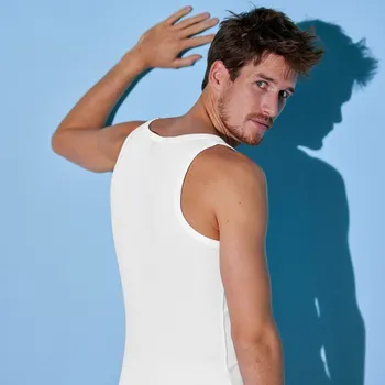 Pánské oblečení Sada 6 bílých spodních tílek bílá 125/132 (4XL)