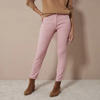 Dámské kalhoty Úzké jednobarevné 7/8 kalhoty růžová 40