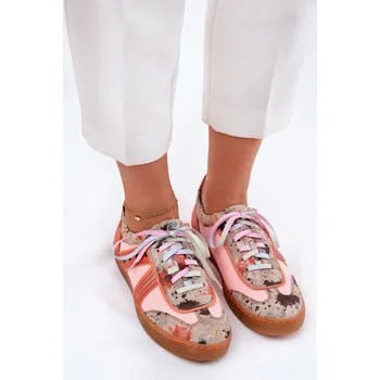 Dámské tenisky Dámské Kožené Tenisky Maciejka 06840-18 Barva: Oranžová, Velikost: 36