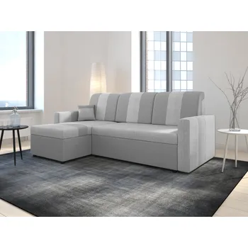 Sedací souprava Rohová rozkládací sedačka MERANO světlešedá-šedá - SAWANA 84 + SAWANA 21