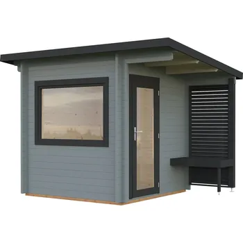 Sauna Palmako Zahradní sauna SANNA 4,1 m² Barva: Světle šedá RAL7042 + antracit RAL7016, nátěr