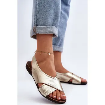 Dámské sandále Zazoo 40407 Dámské kožené sandály Barva: Zlatá, Velikost: 39