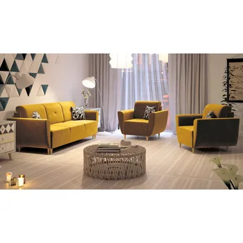 Sedací souprava Sedací souprava HALDEN 3+1+1 hořčicová - MONOLITH 48 Sedací soupravy 3+1+1