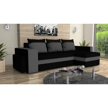 Sedací souprava Rohová sedací souprava EDISON černo-tmavěšedá - Levý roh + Bonell