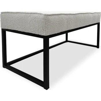 Taburet Lavička KAMA - béžová - bouclé - NOW OR NEVER 03