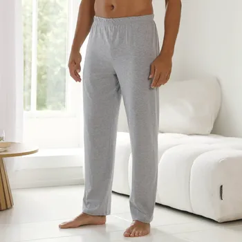 Dámské pyžamo Jednobarevné pyžamové dlouhé kalhoty šedý melír 44/46