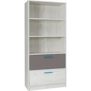 Knihovna Regál REST R07 dub craft bílý / šedý