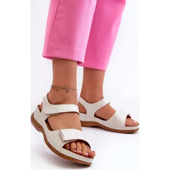 Dámské sandále Pohodlné dámské sandály na suchý zip Iphiope Barva: Stříbrná, Velikost: 41