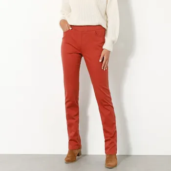 Dámské kalhoty Rovné kalhoty, plátno paprika 38