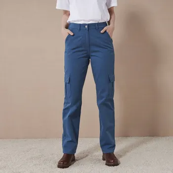 Dámské kalhoty Rovné cargo kalhoty modrá 52