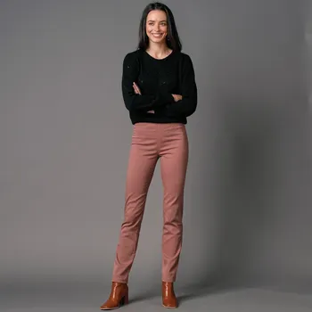 Dámské kalhoty Tvarující kalhoty s pružným pasem a efektem plochého břicha pralinková 46