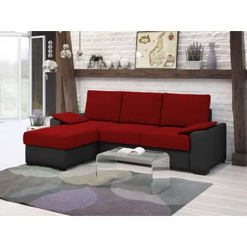 Sedací souprava Rohová rozkládací sedačka LOCUS červená-černá - SAWANA 13 + SAWANA 14