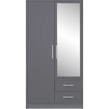 Šatní skříň Šatní skříň SMART III 100 se zrcadlem grafit