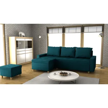 Sedací souprava Rohová rozkládací souprava CARTER tyrkysová - MALMO 85