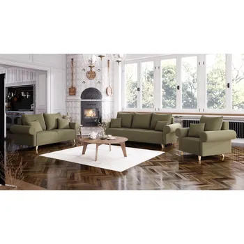 Sedací souprava Sedací souprava ESTELA 3+2+1 zelená - CORD 205.19 Sedací soupravy 3+2+1