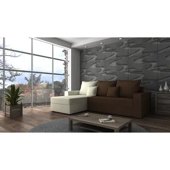 Sedací souprava Rohová rozkládací sedačka PARK světlehnědá-béžová