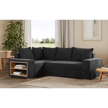 Sedací souprava Rohová rozkládací sedačka BARCELONA tmavěšedá - CORD 205.05