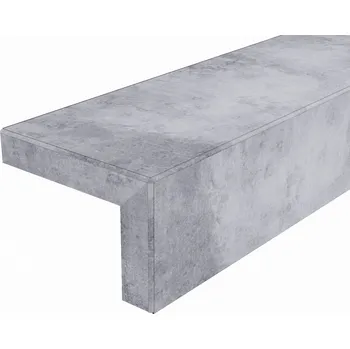 Schodnice BUKOMA Ohýbaný podlahový dílec pro schody bez nosu Beton Kámen Šedý Typ ohybu: Přední a levý