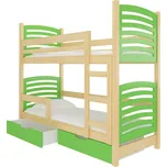Dřevěná patrová postel Osuna adrk barevné provedení: borovice_zelená