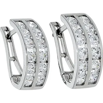 Náušnice Goldstore Stříbrné náušnice se zirkony ve dvou řadách Varianta: stříbrné náušnice