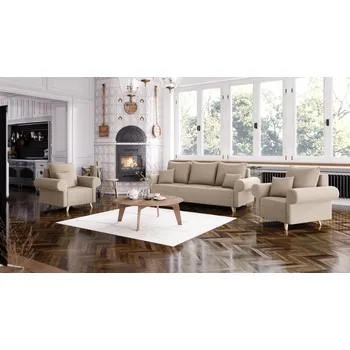 Sedací souprava Sedací souprava ESTELA 3+1+1 béžová - CORD 205.14 Sedací soupravy 3+1+1