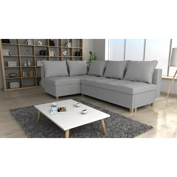 Sedací souprava Rohová rozkládací sedačka DREAMER světlešedá - SAWANA 84