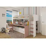 Patrová postel s psacím stolem Bo10 - cascina, antique pink