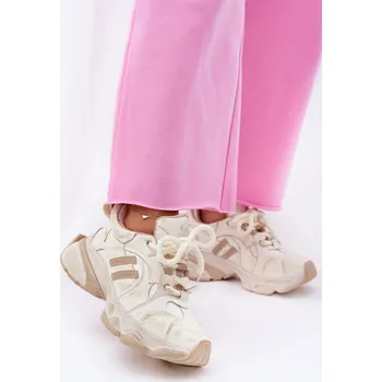 Dámské tenisky Dámské Kožené Tenisky GOE RR2N4038 Barva: Béžová, Velikost: 39