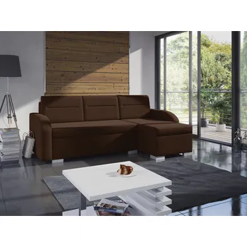 Sedací souprava Rohová rozkládací sedačka MADISON tmavěhnědá - SAWANA 16