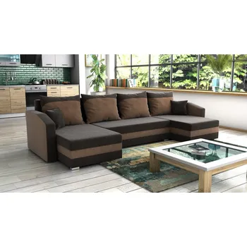 Sedací souprava Rozkládací sedací souprava FABIO U tmavěhnědá-světlehnědá