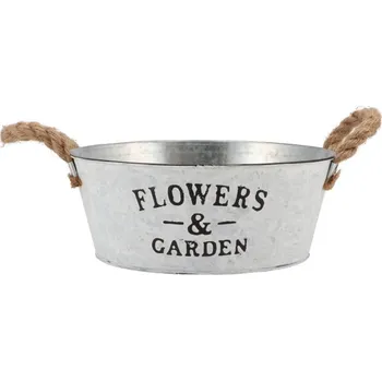 Květináč daan kromhout Plechový květináč / mísa s jutovými uchy Flowers & Garden