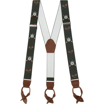 Kšandy Avantgard Šle Y s koženým středem a poutky - 35 mm, 874-490260, Zelená, Lovu Zdar