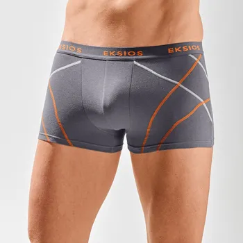 Boxerky Sada 4 jednobarevných boxerek s výrazným pružným pasem a kontrastním prošitím šedá/černá 93/100