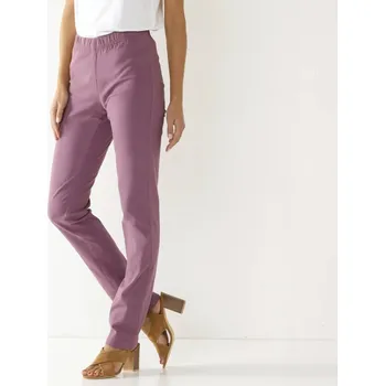 Dámské kalhoty Tvarující kalhoty s pružným pasem a efektem plochého břicha purpurová 50