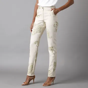 Chino kalhoty s paisley potiskem béžová 46