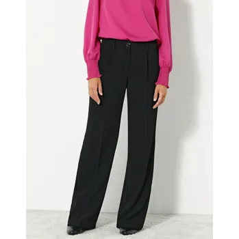 Dámské kalhoty Široké splývavé kalhoty černá 50