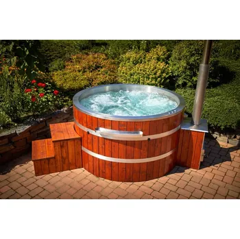 Vířivka Sudoland Nerezový koupací sud EXKLUZIV+ Velikost: Ø 160 cm, 4 - 6 osob
