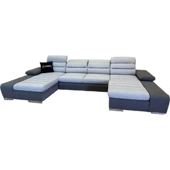 Sedací souprava Rozkládací rohová sedačka KORNIA U šedá / tmavě šedá