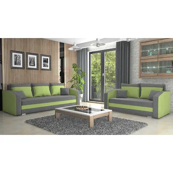 Sedací souprava Sedací souprava FABIO 3+2 světlešedá-zelená Sedací soupravy 3+2