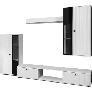 Obývací stěna Obývací sestava SALSA LAMELE - Bílá