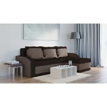 Sedací souprava Rohová rozkládací sedačka HARPER tmavěhnědá-světlehnědá