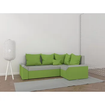 Sedací souprava Rohová rozkládací sedačka PARIS světlešedá-zelená