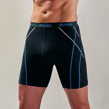 Boxerky Sada 2 dlouhých boxerek s pružným pasem EKSIOS černá+šedá 101/108