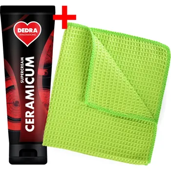 Sada 1+1 | CERAMICUM | 2v1 Čistič a leštěnka na sklokeramickou a indukční desku + ZDARMA utěrka Dedra