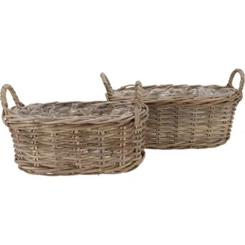 Květináč daan kromhout 2ks ratanový oválný květináč