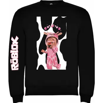 Dívčí mikina Dámská světle růžová mikina Roblox Barva: černá, Velikost: 3XL