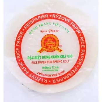 Příloha Rýžový papír na smažené závitky 400g 22cm AU-A Foods DMT: 8/25