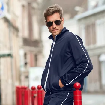 Pánská casual bunda Sportovní bunda z mikrovlákna námořnická modrá 107/116 (XL)