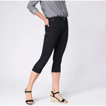 Dámské kalhoty Úzké tvilové 7/8 kalhoty černá 38